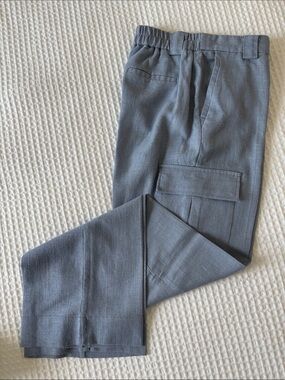 Women’s Linen Cargo Pants with Elastic Waistband